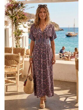 Closet London Maxi Dress Pink Size 6 Boho Spring Cottagecore Hippie Coastal Cute